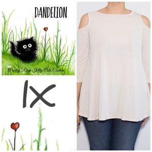 BNWT Cold Shoulder Swing Top with 3/4 sleeves